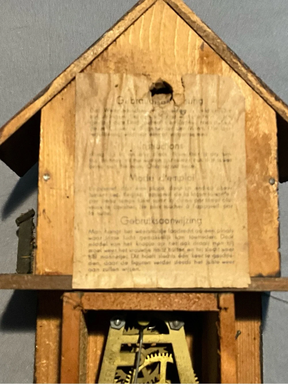 Vintage Made in Germany Non Working Cuckoo Clock Home Decor Or Repair